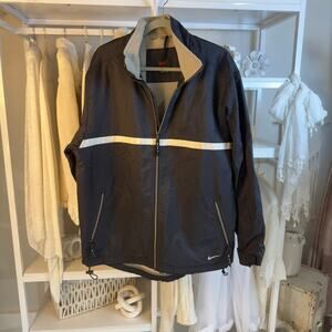 Nike Men’s z. Medium quilted dark blue jacket, warm, lined. Golf sport, 4290